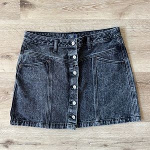 Abercrombie & Fitch Natural Rise Black Denim Skirt